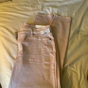 Women’s dusty, pink, straight leg, mid rise jeggings